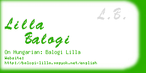 lilla balogi business card